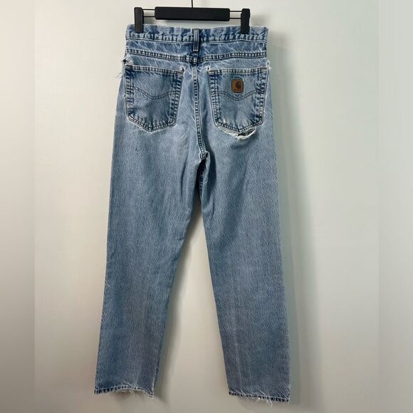 Carhartt Other - 90s Vintage Streetwear Thrashed Destroyed Carhartt Jeans Size 31 X 34 Holes